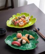 CERAMIC SERVING LEAVES PLATES