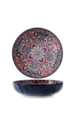CERAMIC BOHEMIAN SALAD DISH FLOWER PATTERN