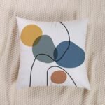 SET OF 2 ABSTRACT GEOMETRIC LINE PRINT PILLOW COVER WITH FILLING - Image 2