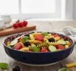 CERAMIC BOHEMIAN SALAD DISH FLOWER PATTERN