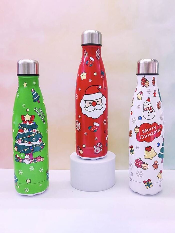 CHRISTMAS DOUBLE WALL STAINLESS STEEL BOTTLE 500ml - Image 2