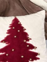 RED TREE VELVET CUSHION COVER - Image 3