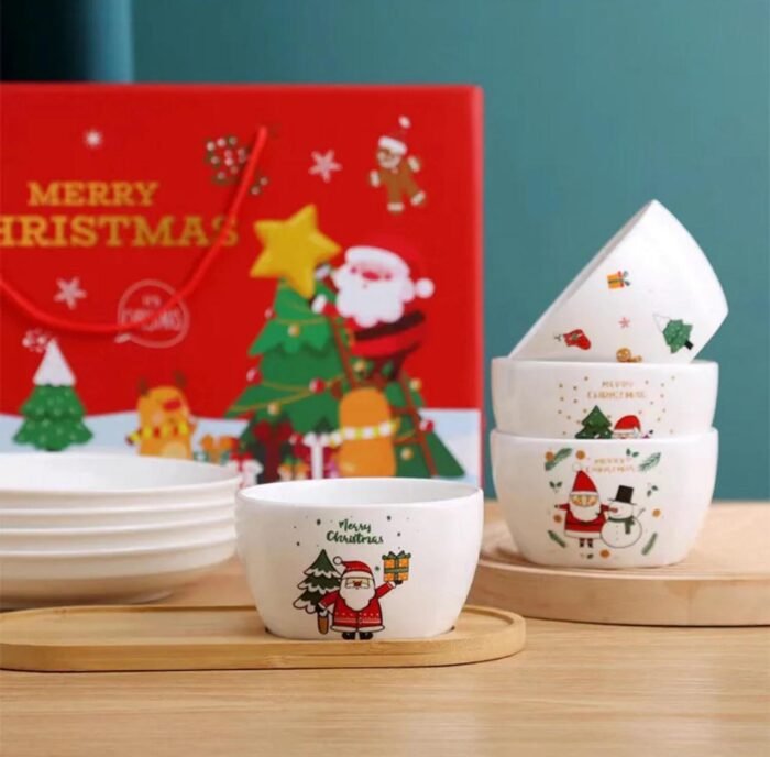 SET OF 4 BOWLS AND 2 PLATES WITH GIFT BOX - Image 1