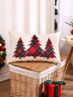 SCOTTISH PLAID PATTERN TREE CUSHION COVER - Image 4