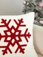 CHRISTMAS EMBROIDERED SNOW FLAKE CUSHION COVER SET OF TWO - Image 3