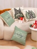 SET OF 4 MINT CHRISTMAS CUSHIONS COVERS - Image 5