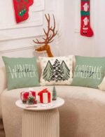 SET OF 4 MINT CHRISTMAS CUSHIONS COVERS - Image 3