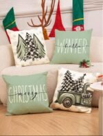 SET OF 4 MINT CHRISTMAS CUSHIONS COVERS - Image 2