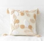 AUTUMN LEAVES EMBROIDERED  CUSHION COVER