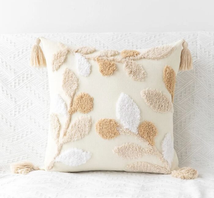 AUTUMN LEAVES EMBROIDERED  CUSHION COVER - Image 1