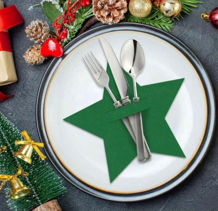 STAR CHRISTMAS CUTLERY HOLDER SET OF FIVE - Image 3