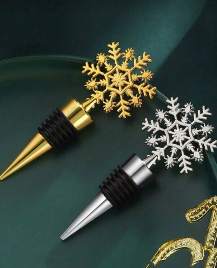 CHRISTMAS SILVER SNOWFLAKE BOTTLE STOPPER - Image 2