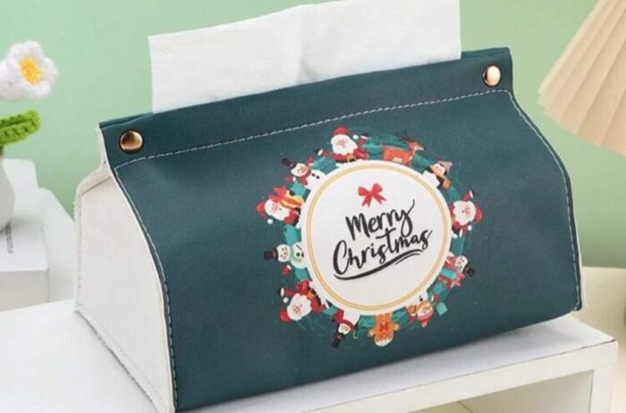 LEATHER CHRSTMAS TISSUE BOX - Image 2