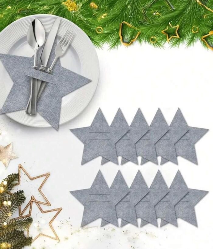STAR CHRISTMAS CUTLERY HOLDER SET OF FIVE - Image 6
