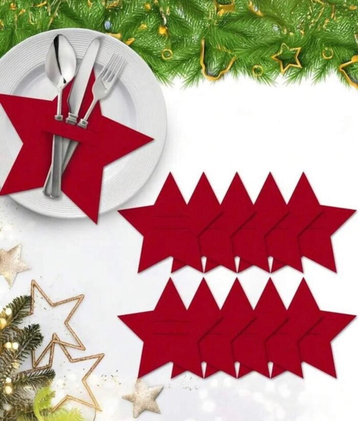 STAR CHRISTMAS CUTLERY HOLDER SET OF FIVE - Image 4