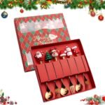 CHRISTMAS GOLD CUTLERY SET OF SIX - Image 2