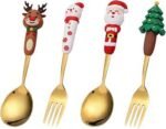 SET OF 4 GOLD CHRISTMAS CUTLERY - Image 4