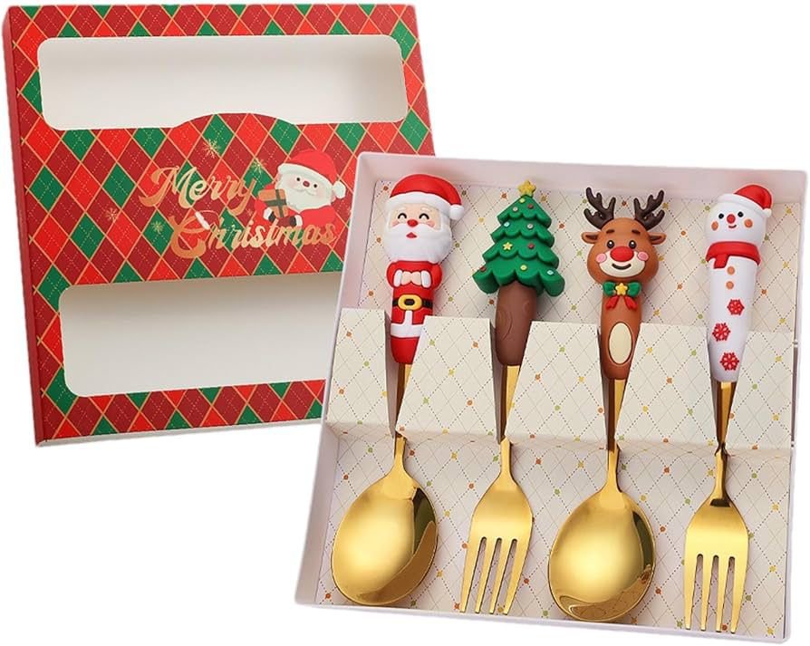 WhatsApp Image 2025-10-23 at 4.52.32 PM SET OF 4 GOLD CHRISTMAS CUTLERY - Image 2