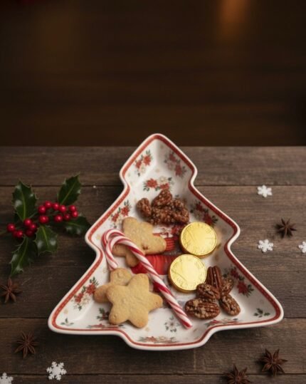 CHRISTMAS SANTA TREE PLATE IN A GIFT BOX