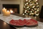 TWO RED MITTENS CHRISTMAS PLATE