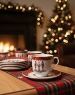 SET OF SIX CHRISTMAS COFFEE CUPS & SAUCERS IN A GIFT BOX - Image 3