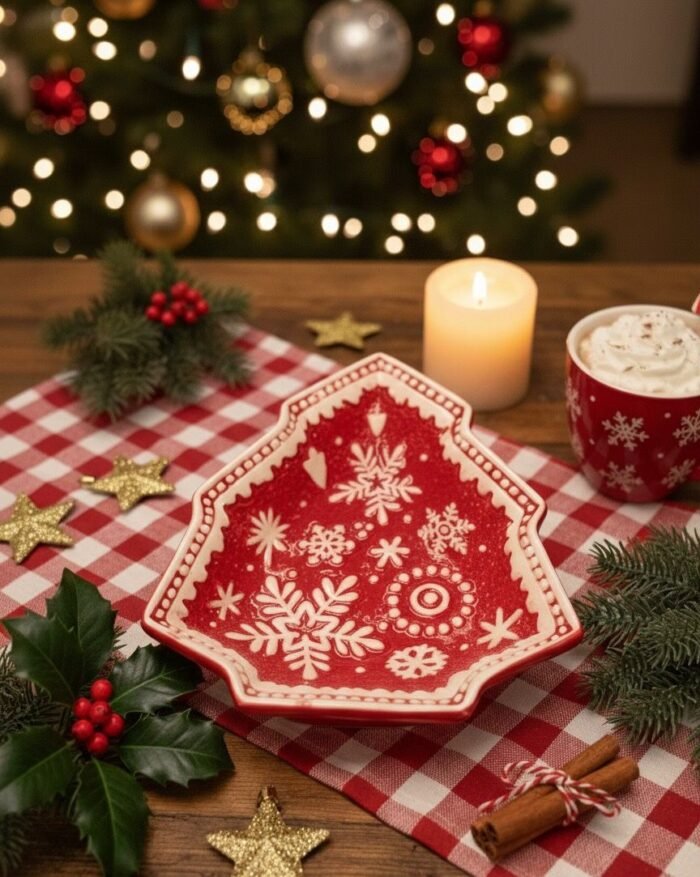 CHRISTMAS TREE CERAMIC BOWL - Image 1