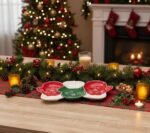 THREE CHRISTMAS MITTENS PLATE 35 CM