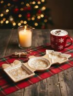 CHRISTMAS TRIPLE SNACK CERAMIC BOWL