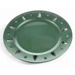 CHRISTMAS GREEN UNDERPLATE / SERVING PLATE IN RIGIDE PLASTIC