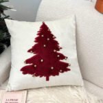 RED TREE VELVET CUSHION COVER