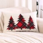 SCOTTISH PLAID PATTERN TREE CUSHION COVER