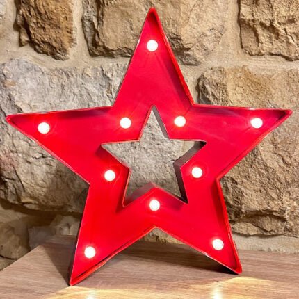 CHRISTMAS METAL BIG STAR WITH LED LIGHTS