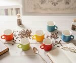 SET OF SIX COLORFUL ESPRESSO COFFEE CUPS - Image 2