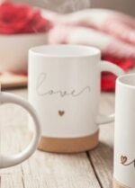 LOVE MUGS SET OF 4 WITH BUILT-IN COASTER - Image 5