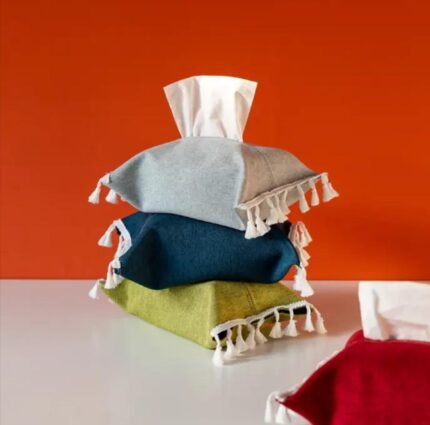 TISSUE BOX WITH TASSELS