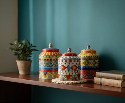 INDIAN VASES / JARS SET OF THREE
