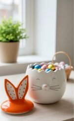 EASTER BUNNY CERAMIC CANDY HOLDER - Image 4