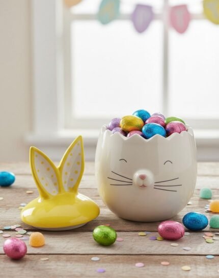EASTER BUNNY CERAMIC CANDY HOLDER