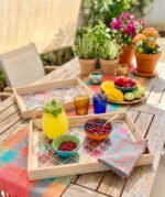 MOSAIC BLOOM WOODEN TRAY SET (39.5 X 29.5 CM) & (34 X 24 CM) - Image 13