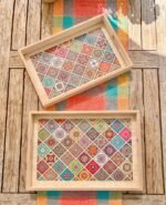 MOSAIC BLOOM WOODEN TRAY SET (39.5 X 29.5 CM) & (34 X 24 CM) - Image 14