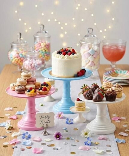 CAKE STAND IN THREE SIZES (23,28 & 30 cm) AND THREE COLORS