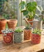 SET OF 4 POP GARDEN FLOWER POTS 12 CM X 12 CM - Image 2