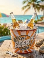 ICE BUCKET WITH BEER OPENER ON THE SIDE (Height 23 cm . Diameter 25 cm) - Image 3