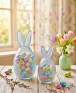 EASTER EGG GLASS CANDY HOLDER SET 21 x 10 cm & 17 x 8cm - Image 4