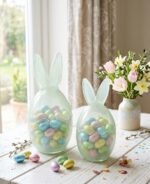 EASTER EGG GLASS CANDY HOLDER SET 21 x 10 cm & 17 x 8cm - Image 5