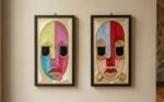 THE DUO MASKS HANDMADE FRAMES 43 cm x 23 cm
