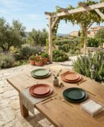 COLORFUL MATTE PLASTIC PLATES SET OF 8