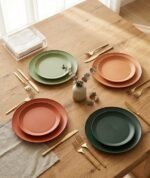 COLORFUL MATTE PLASTIC PLATES SET OF 8 - Image 2