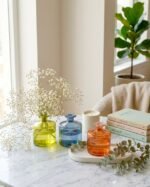 VIBRANT GLASS VASES/ DIFFUSERS SET OF 3