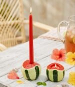 WATERMELON CANDLE HOLDER SET - WITH CANDLES